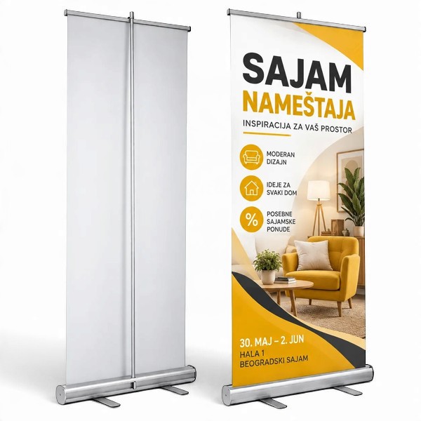 Rolobaneri su praktični reklamni displeji namenjeni promociji proizvoda, usluga i brenda na sajmovima, konferencijama, prezentacijama i u prodajnim prostorima. Zahvaljujući jednostavnom postavljanju i atraktivnom izgledu, omogućavaju brzo i efektno predstavljanje vaše poruke.